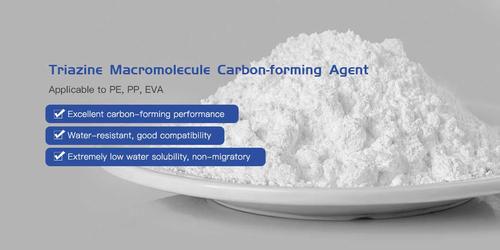 Triazine macromolecular carbonization agent
